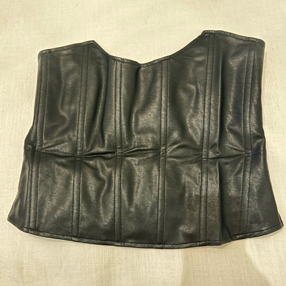 MIAOU BLACK LEATHER CORSET - Picture 7 of 8